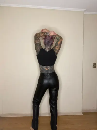 Pantalones de cuero  negros - miniatura 2