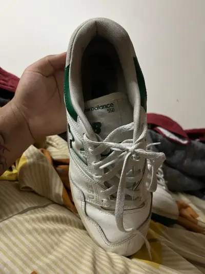 Zapatillas New Balance 550 blancas y verdes - miniatura 6