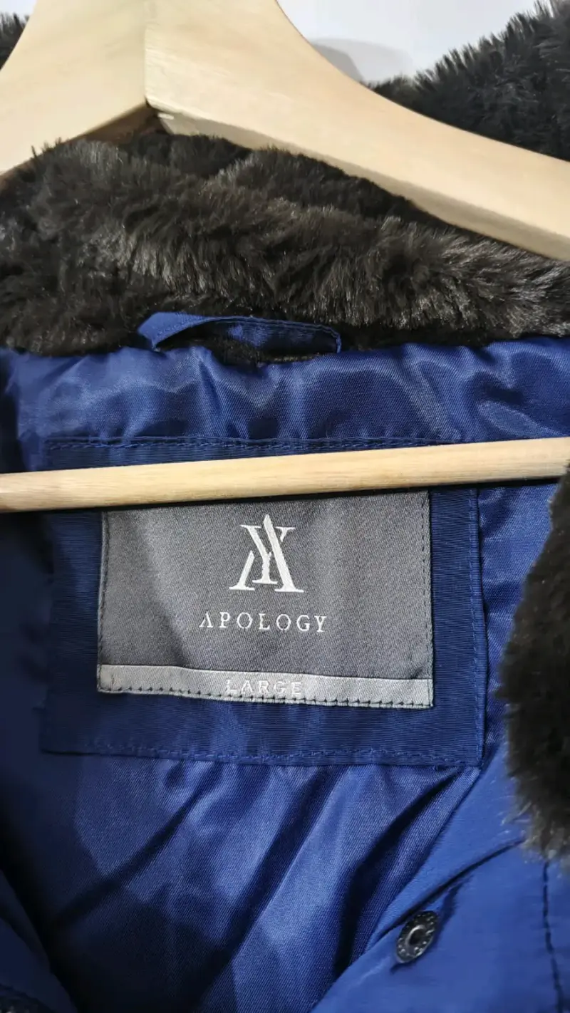 Chaqueta azul con forro de piel Apology talla L - 1