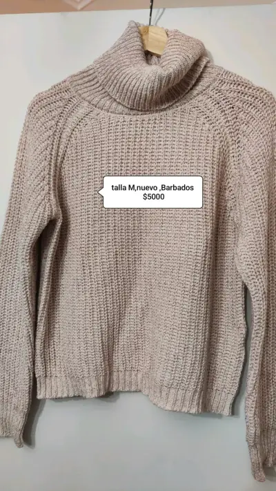 Suéter de punto beige Barbados talla M - miniatura 1