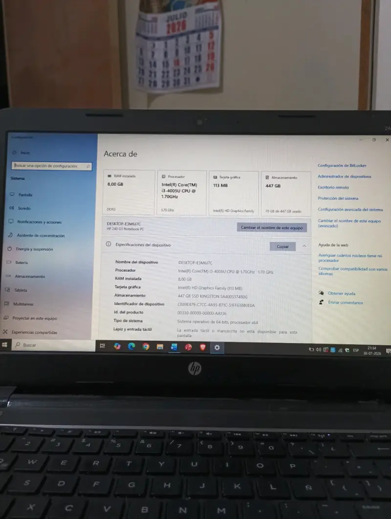 Notebook HP Intel Core i3 4GB RAM 500GB HDD - 3