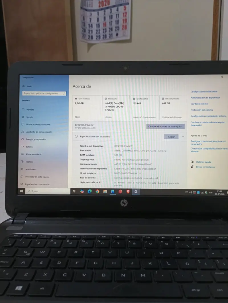 Notebook HP Intel Core i3 4GB RAM 500GB HDD - 4