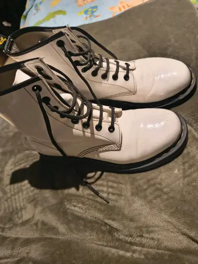 Botas de cuero blancas Dr. Martens 1460W - miniatura 1