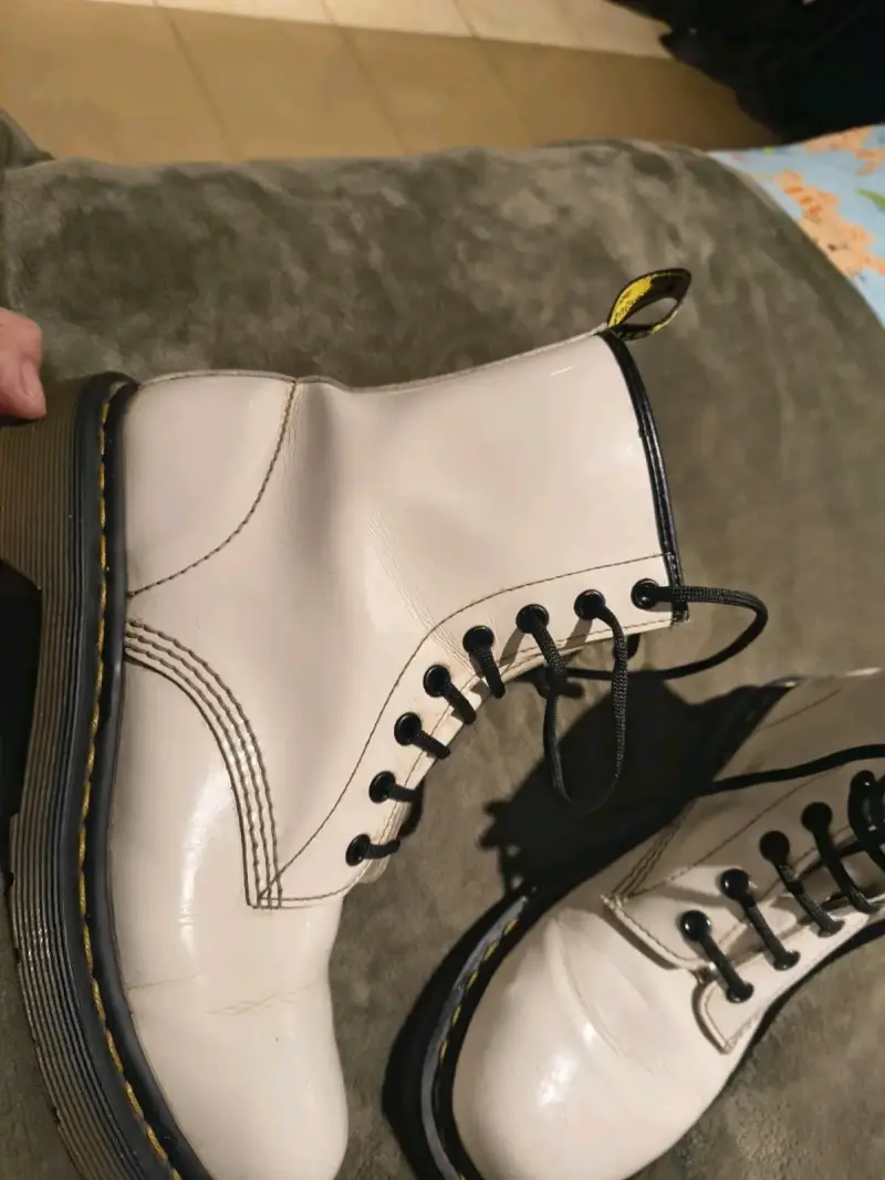 Botas de cuero blancas Dr. Martens 1460W - 4