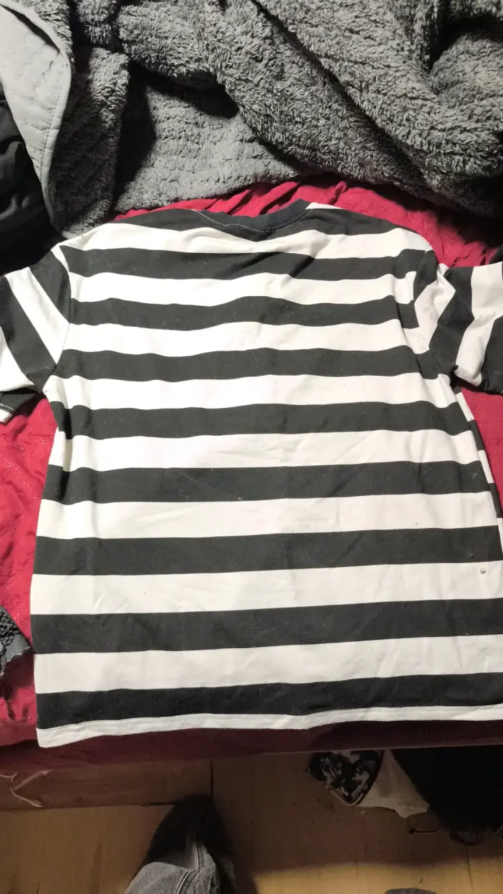 Polera a rayas blanco y negro unisex - 2