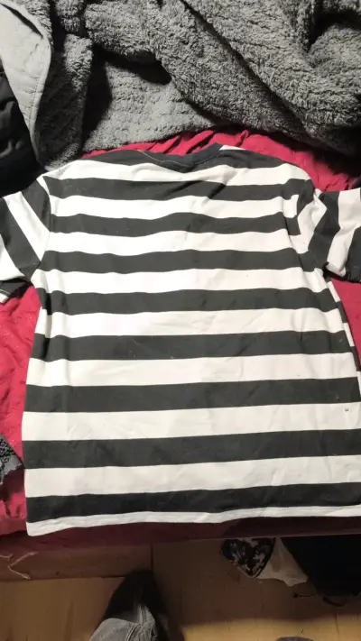 Polera a rayas blanco y negro unisex - miniatura 2