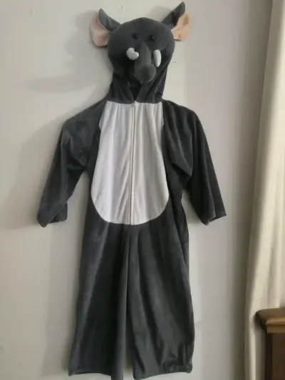 Disfraz de elefante para niños con capucha - miniatura 1