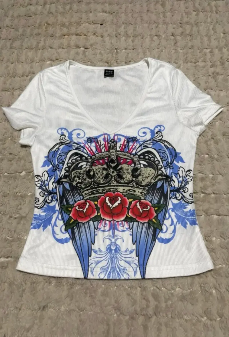 Polera Y2K Crown & Roses - 1