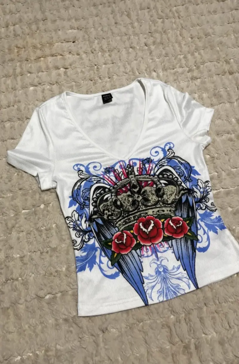 Polera Y2K Crown & Roses - 2