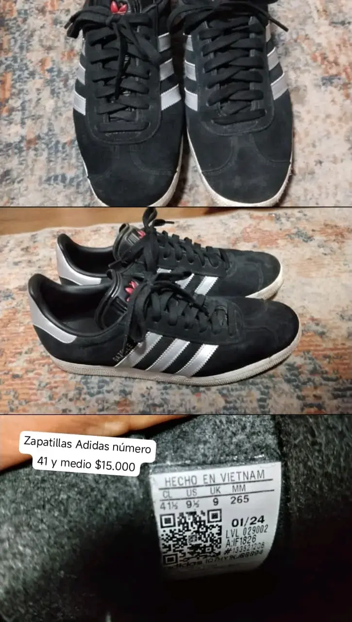 Zapatillas Adidas negras y blancas talla 41 - 4
