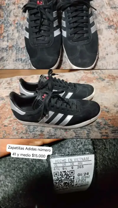 Zapatillas Adidas negras y blancas talla 41 - miniatura 4