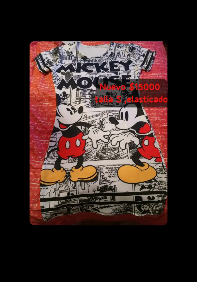 Vestido Mickey Mouse talla S elástico