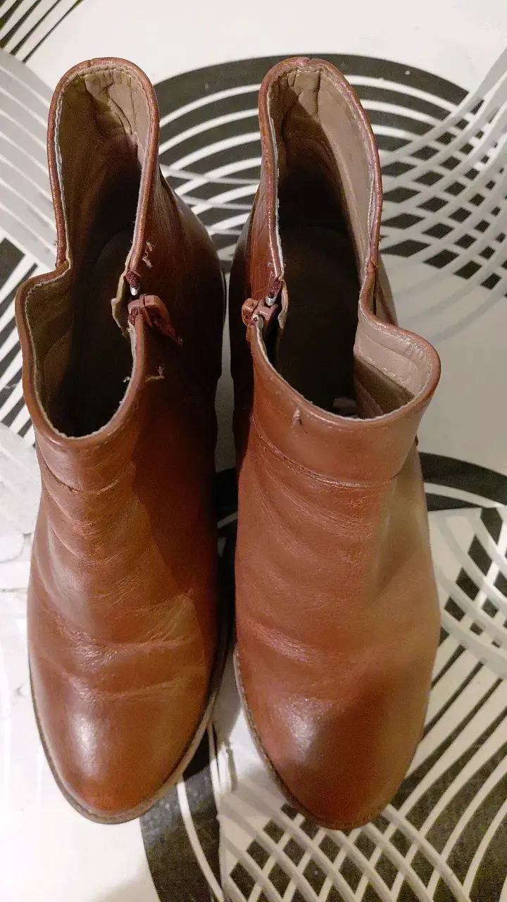 Botines de cuero marrón para mujer 36