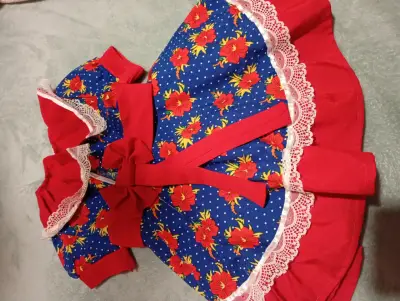 Vestido huasita con flores y encaje - miniatura 2
