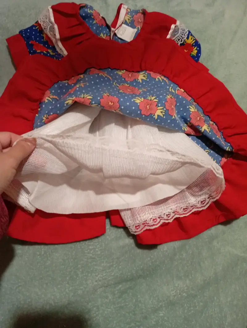Vestido huasita con flores y encaje - 4