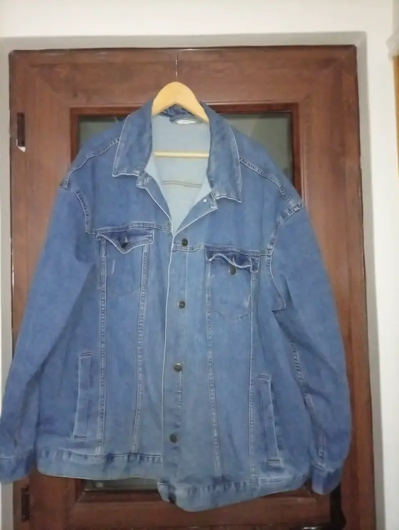 Chaqueta de mezclilla azul para hombre - 1