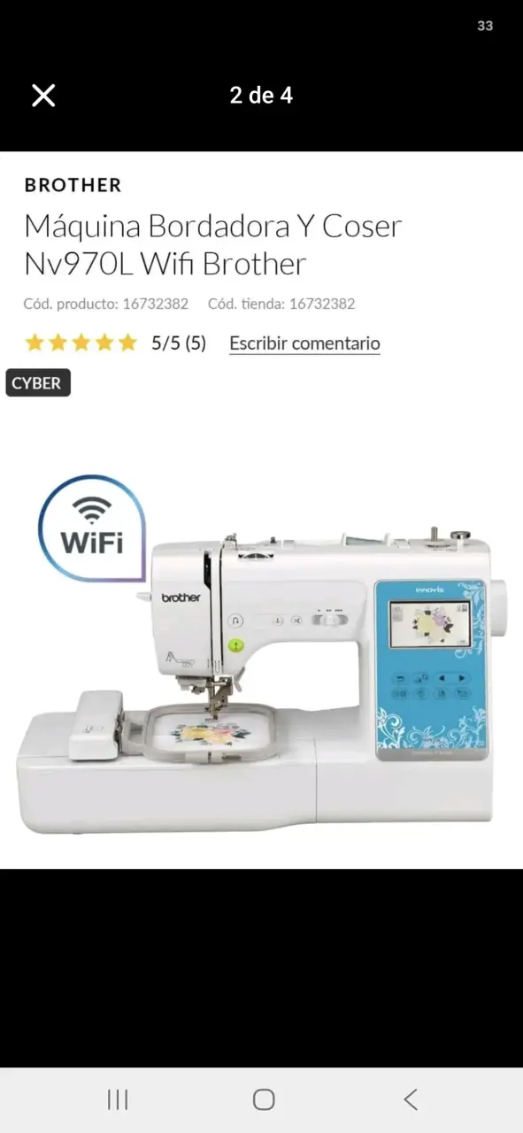 Máquina de bordar y coser Brother NV970L WiFi - 1
