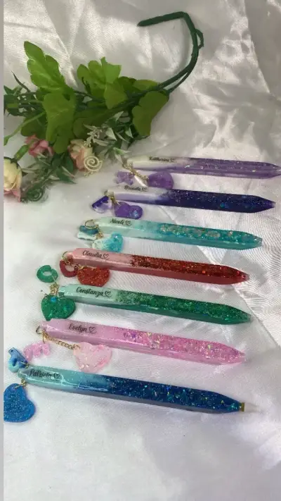 Set de lápiz y llavero personalizados con brillo - miniatura 1