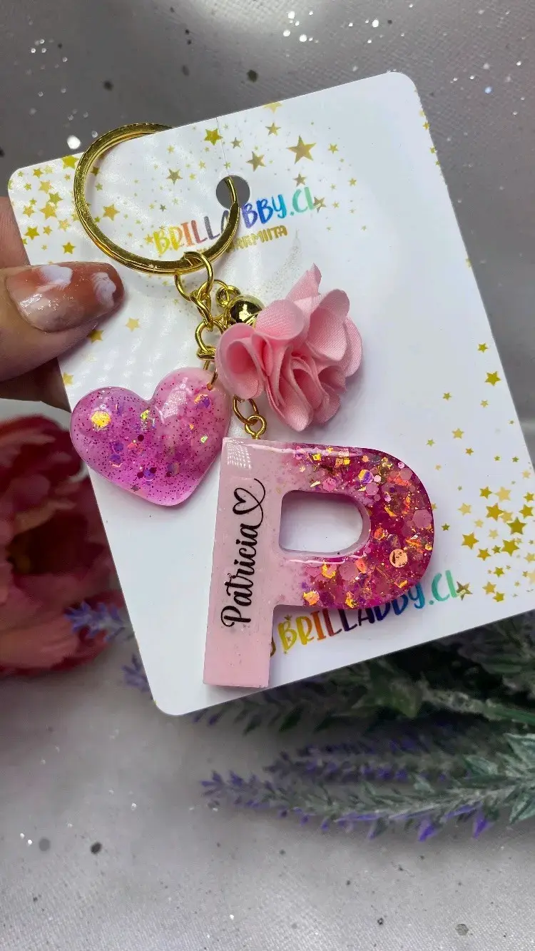 Set de lápiz y llavero personalizados con brillo - 4