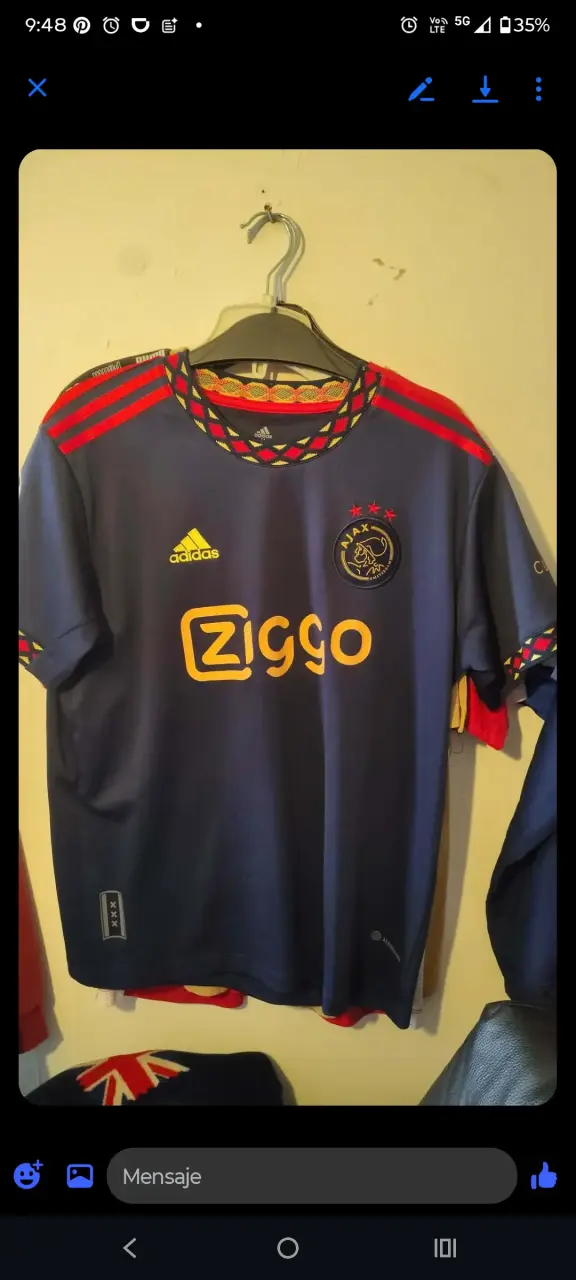 Camiseta Ajax Adidas Ziggo Azul