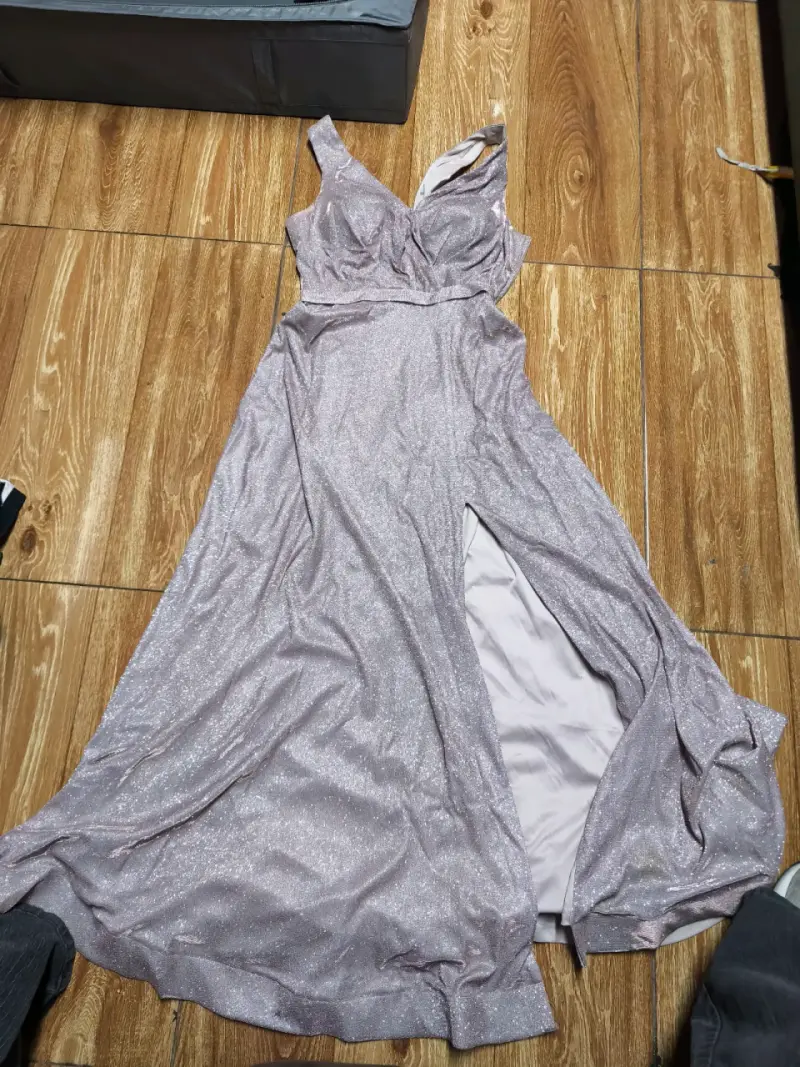 Vestido largo de fiesta con brillo - 1