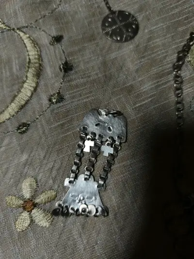 Conjunto de joyería de plata con diseño étnico - miniatura 3
