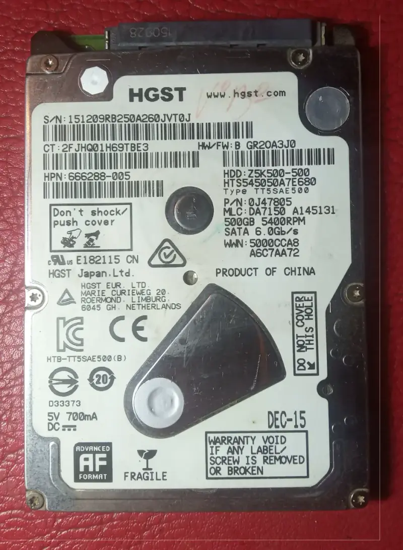 Disco Duro Interno HGST 500GB SATA 5400RPM - 1