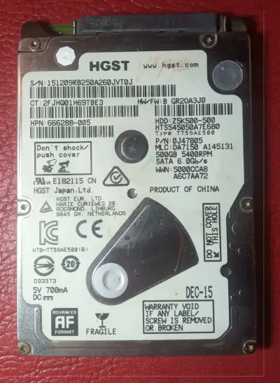 Disco Duro Interno HGST 500GB SATA 5400RPM - miniatura 1