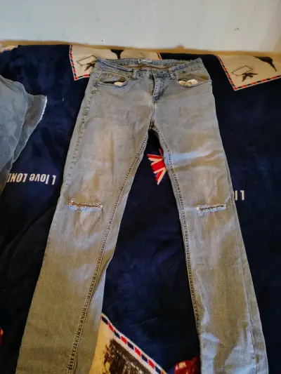 Jeans desgastados azul claro Barcliff para hombre - miniatura 1