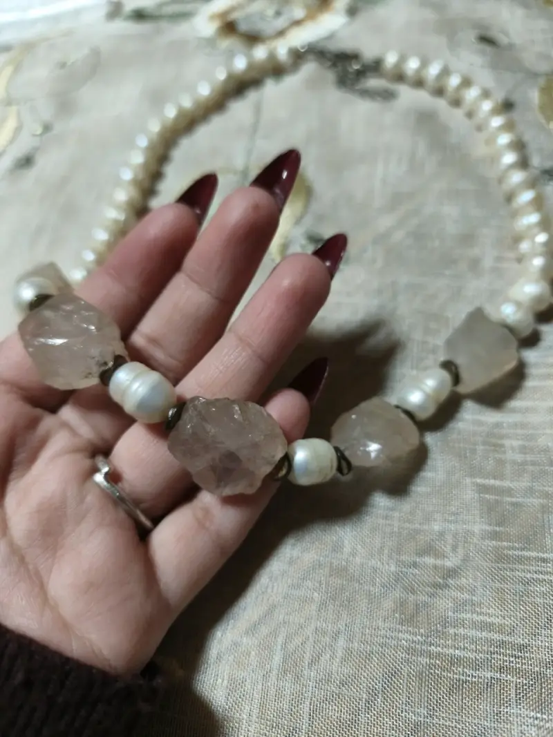 Collar de perlas y cuarzos - 2