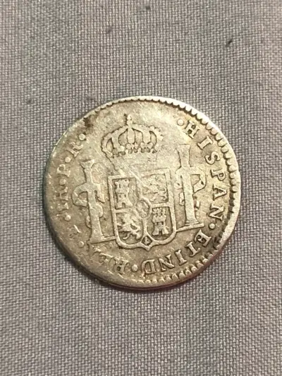 Moneda antigua de plata Carlos IV 1791 - miniatura 2
