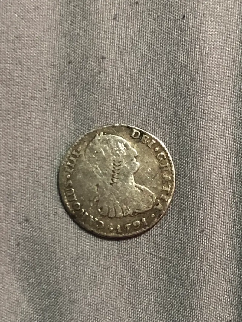 Moneda antigua de plata Carlos IV 1791 - 3