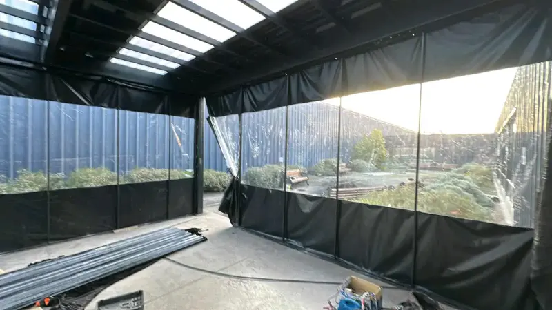 Cierre de terraza en PVC 650 impermeable negro - 1