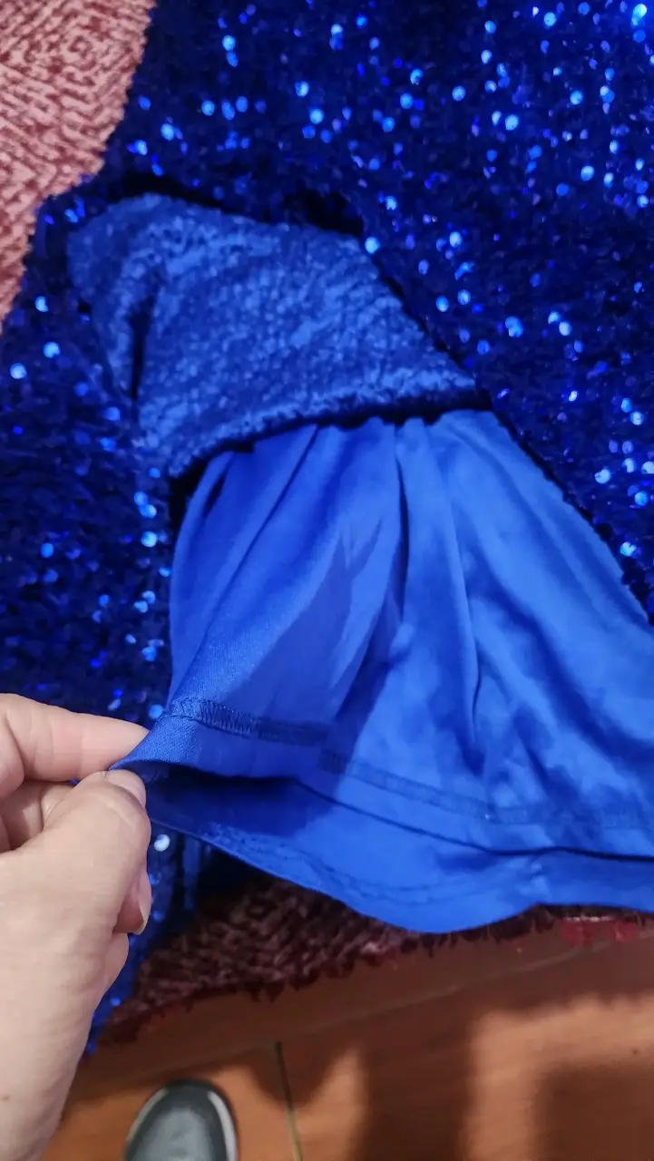 Vestido de fiesta azul con lentejuelas - 5