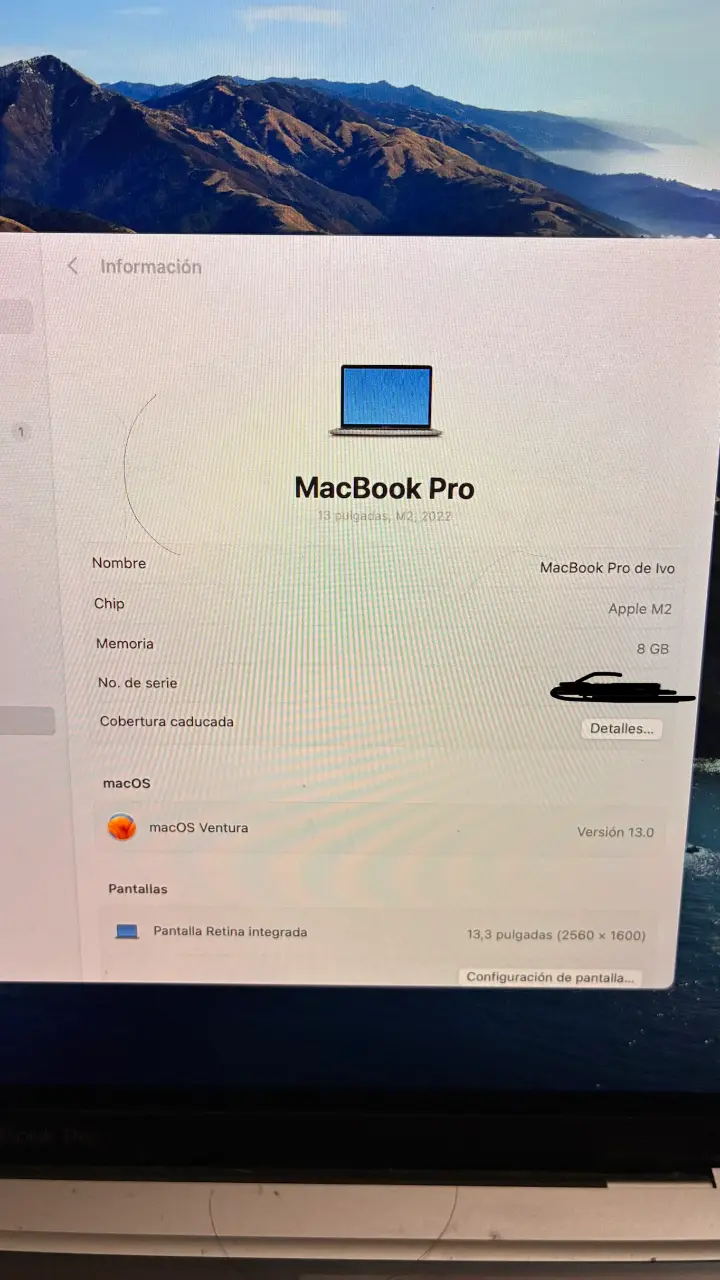 MacBook Pro M2 13.3 pulgadas 8GB RAM 256 gb ssd - 2