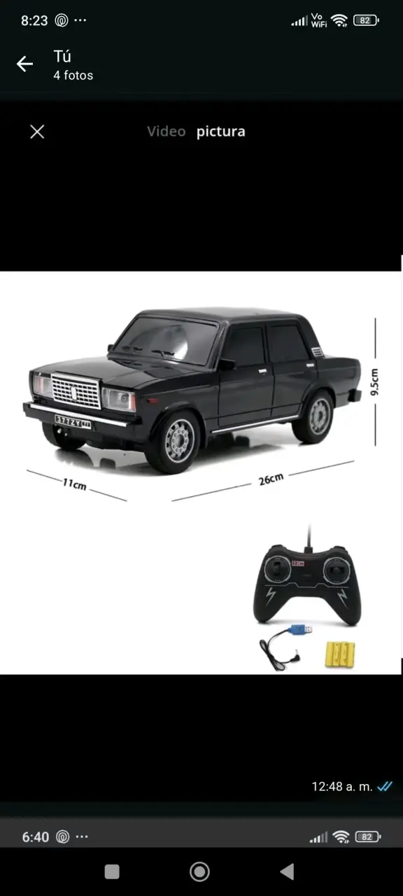 Auto a control remoto VAZ-2107 negro - 2
