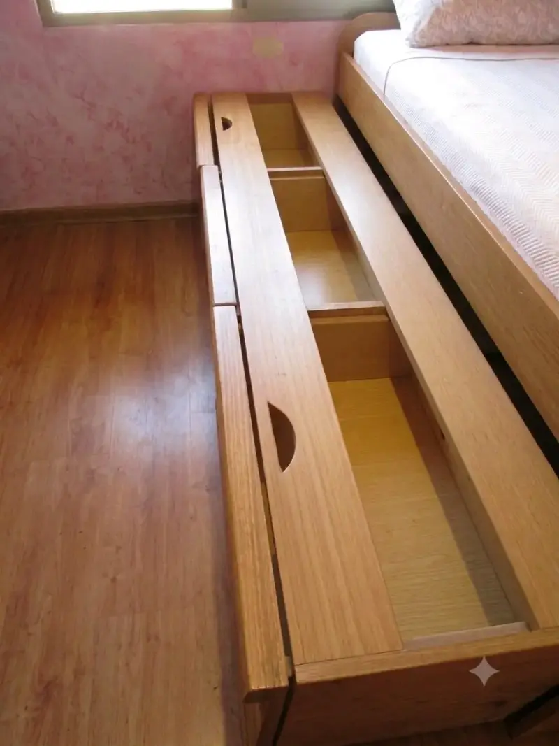 Cama nido de madera con cajones - 4