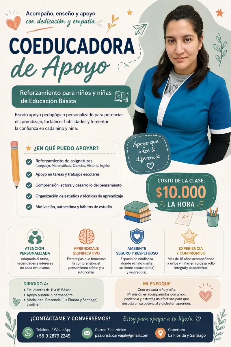Apoyo escolar y reforzamiento basico!!