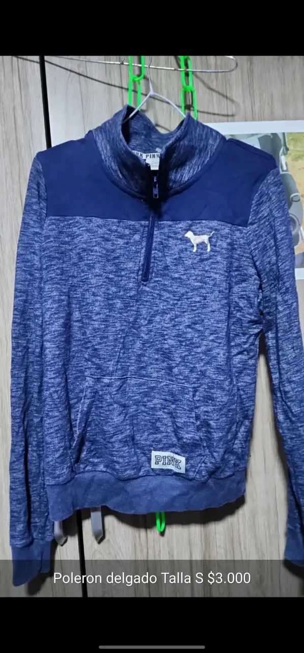 Polerón delgado azul talla S - 4