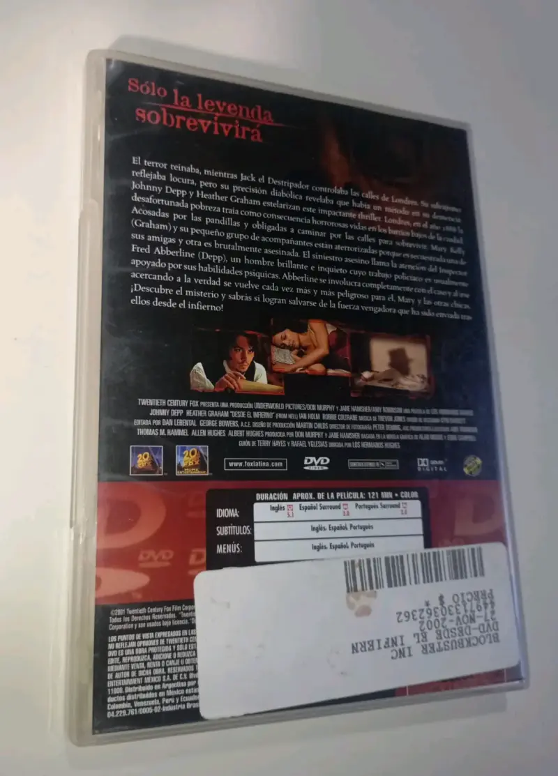 DVD Desde el Infierno con Johnny Depp - 2