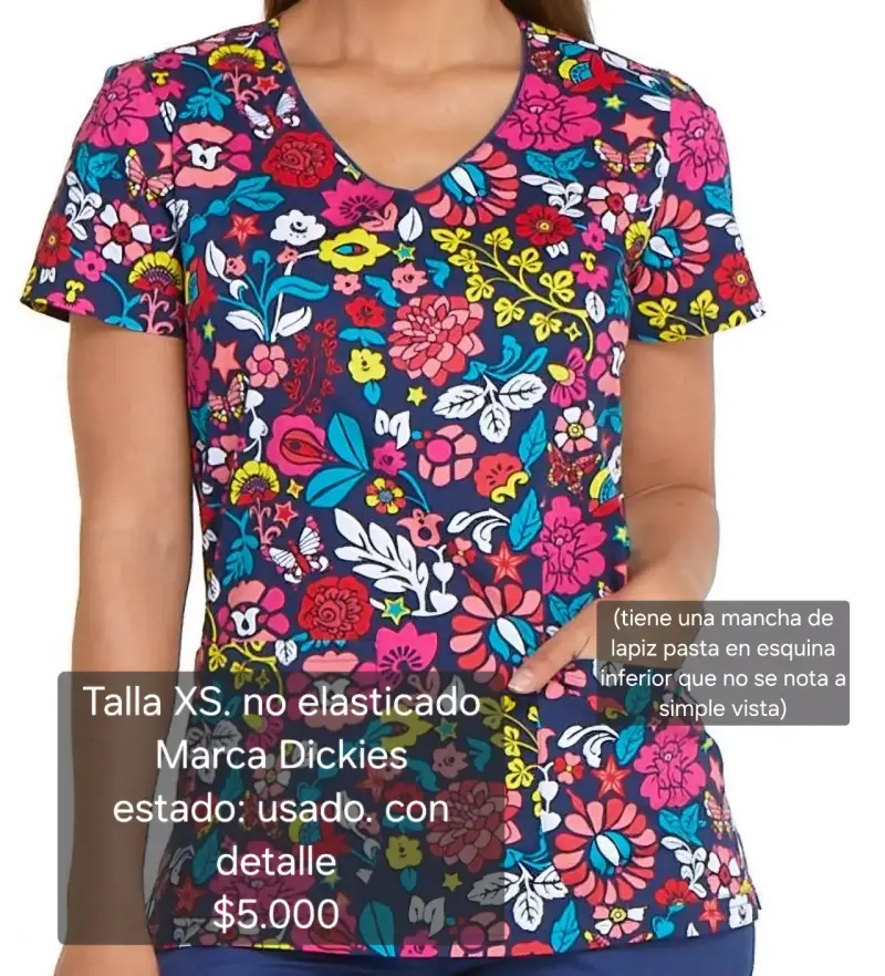 Uniforme floral Dickies para mujer talla XS