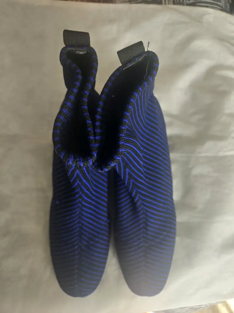 Botines de tacón azul y negro a rayas - 2