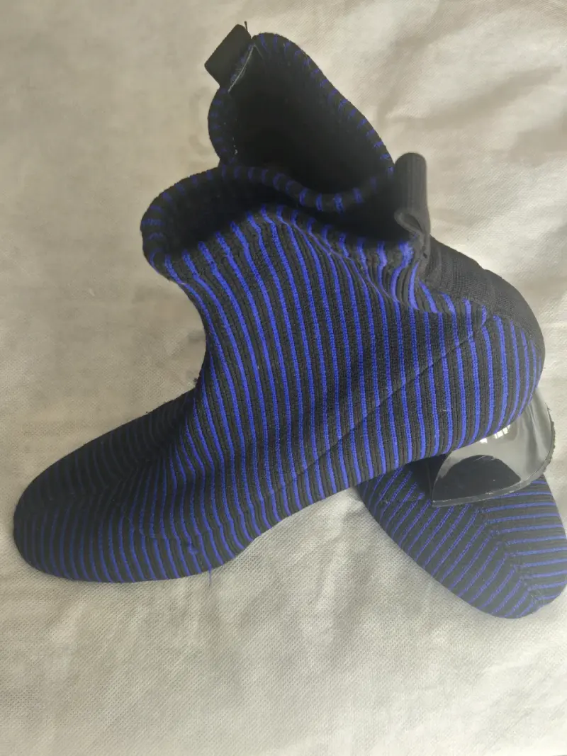 Botines de tacón azul y negro a rayas - 3