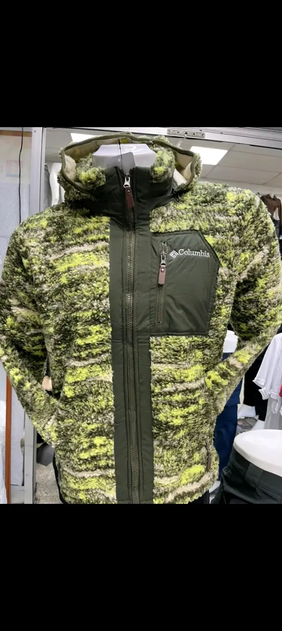 Chaqueta de polar Columbia verde y amarilla - 1
