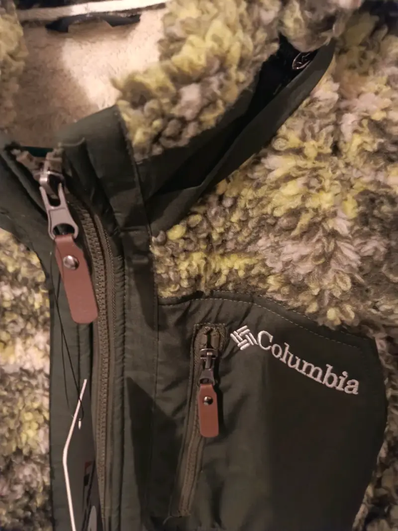 Chaqueta de polar Columbia verde y amarilla - 3
