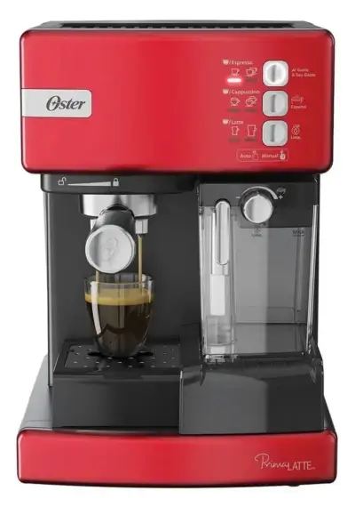 Cafetera Automática Espresso Oster PrimaLatte Roja - miniatura 1