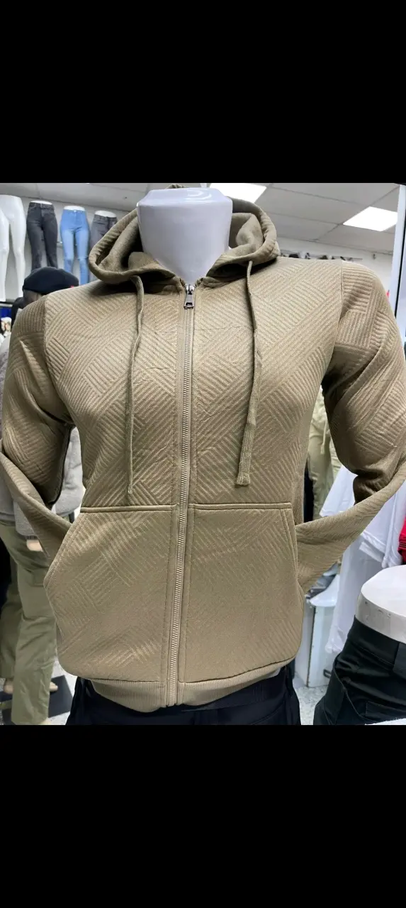 Polerón con capucha unisex negro y beige - 2