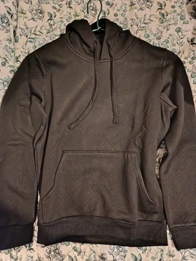 Polerón con capucha unisex negro y beige - miniatura 4