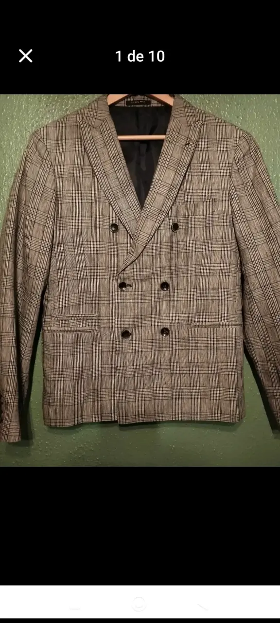 Blazer de Lana Cuadros Zara Hombre - 1