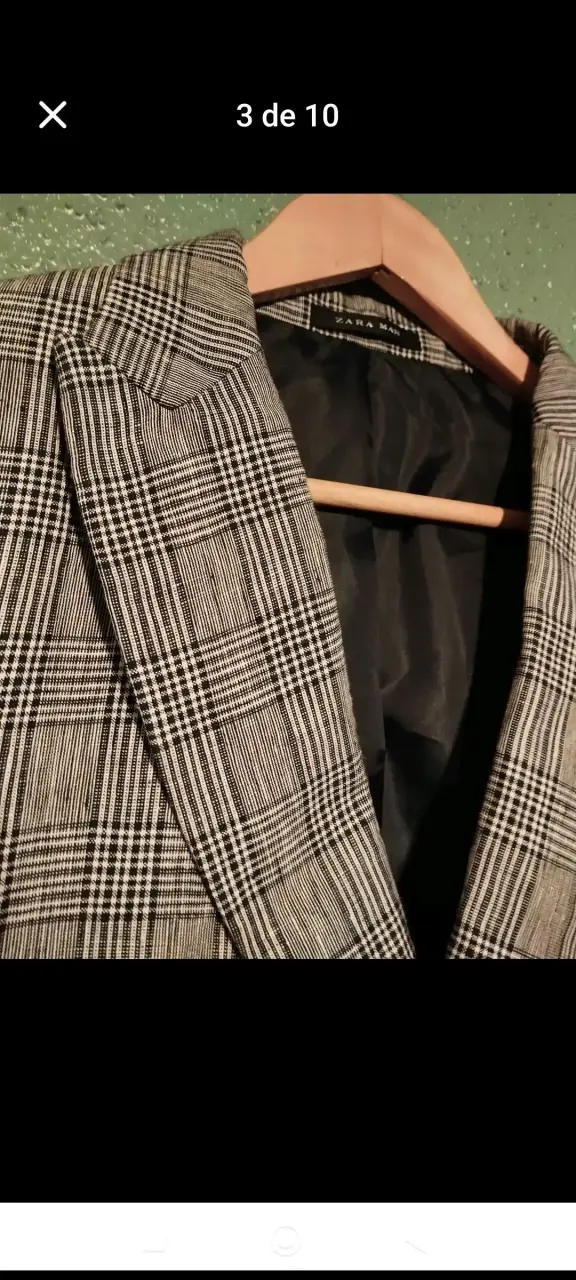 Blazer de Lana Cuadros Zara Hombre - 2